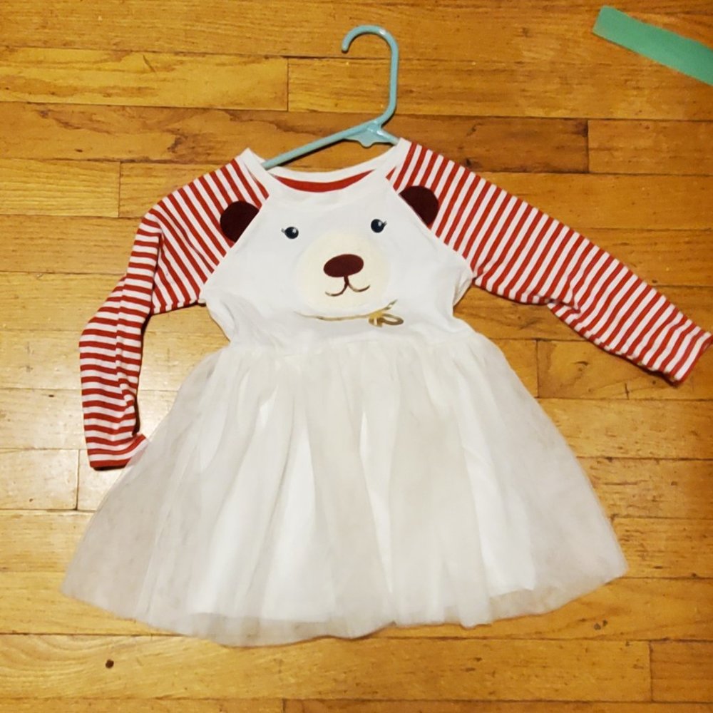 Cat & Jack Polar Bear Christmas Dress 2T
